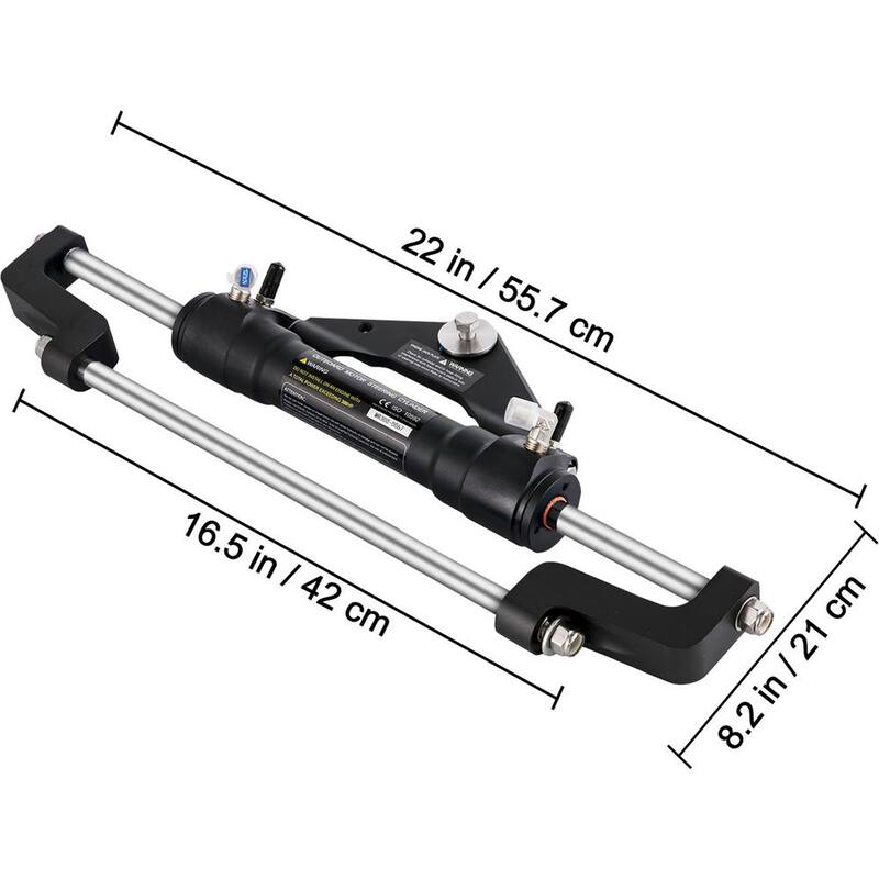 Hydraulic Steering Cylinder 300HP Hydraulic Steering Front Mount No Hose and Helm Hydraulic Outboard Marine Steering Kit