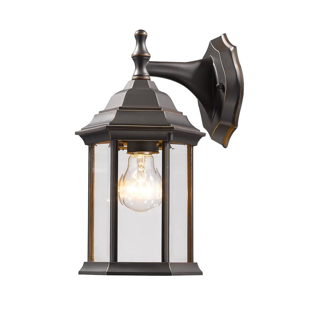 Waterdown Oil Rubbed Bronze Outdoor Hardwired Lantern Wall Sconce with No B
