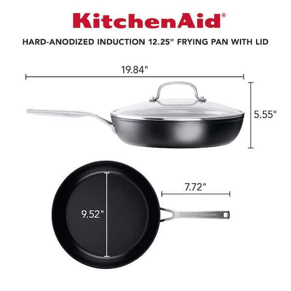 KitchenAid 12-Piece Non-Stick Pour & Strain Aluminum Non Stick Cookware Set  Dishwasher Induction Safe
