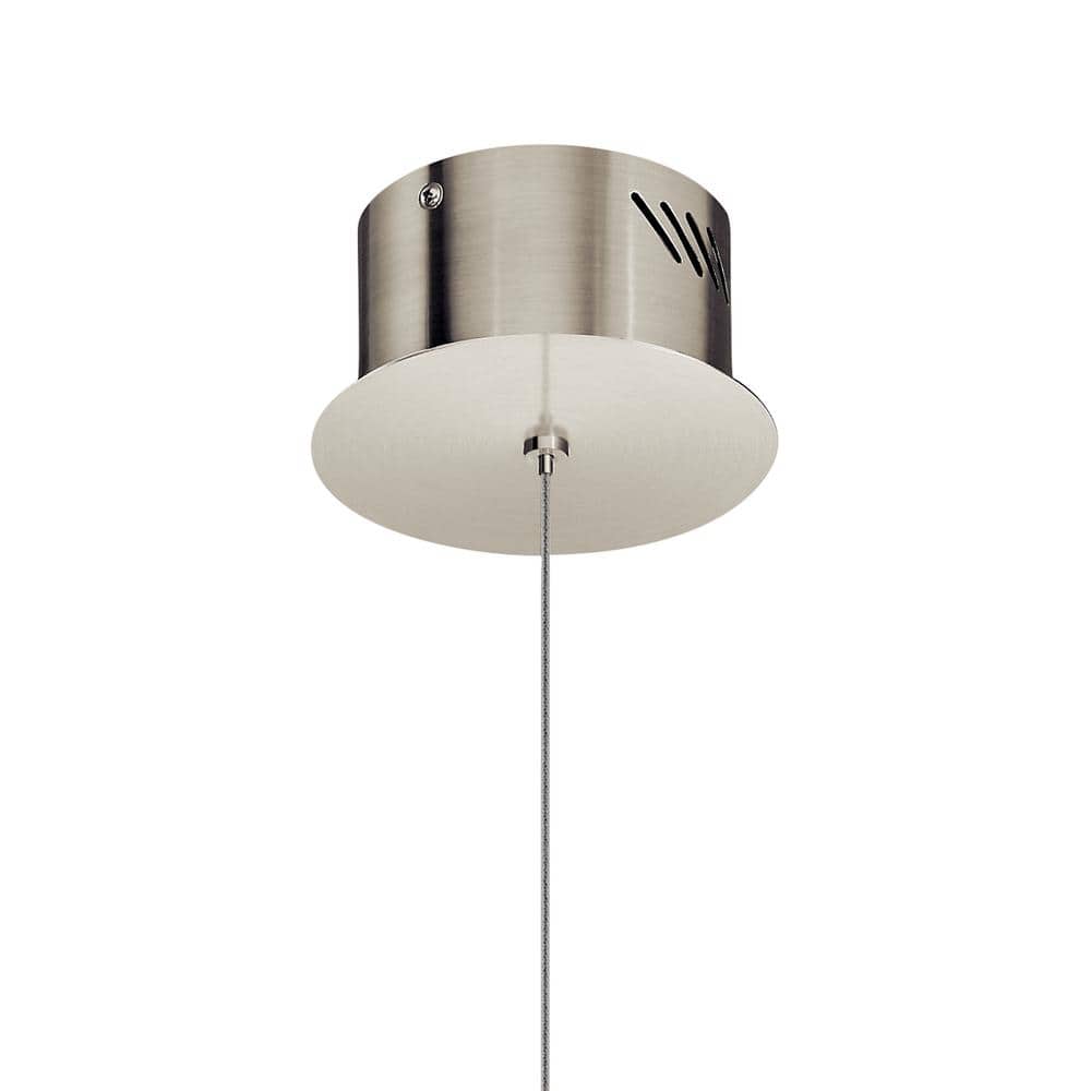 Sleek Brushed Nickel Mini Pendant with LED and Clear Acrylic Shade