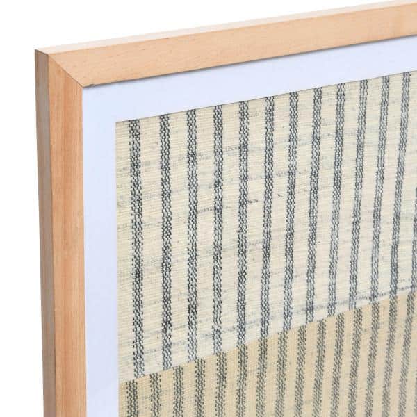 Handwoven Cotton Wall Art with Natural Wood Frame and Plastic Cover