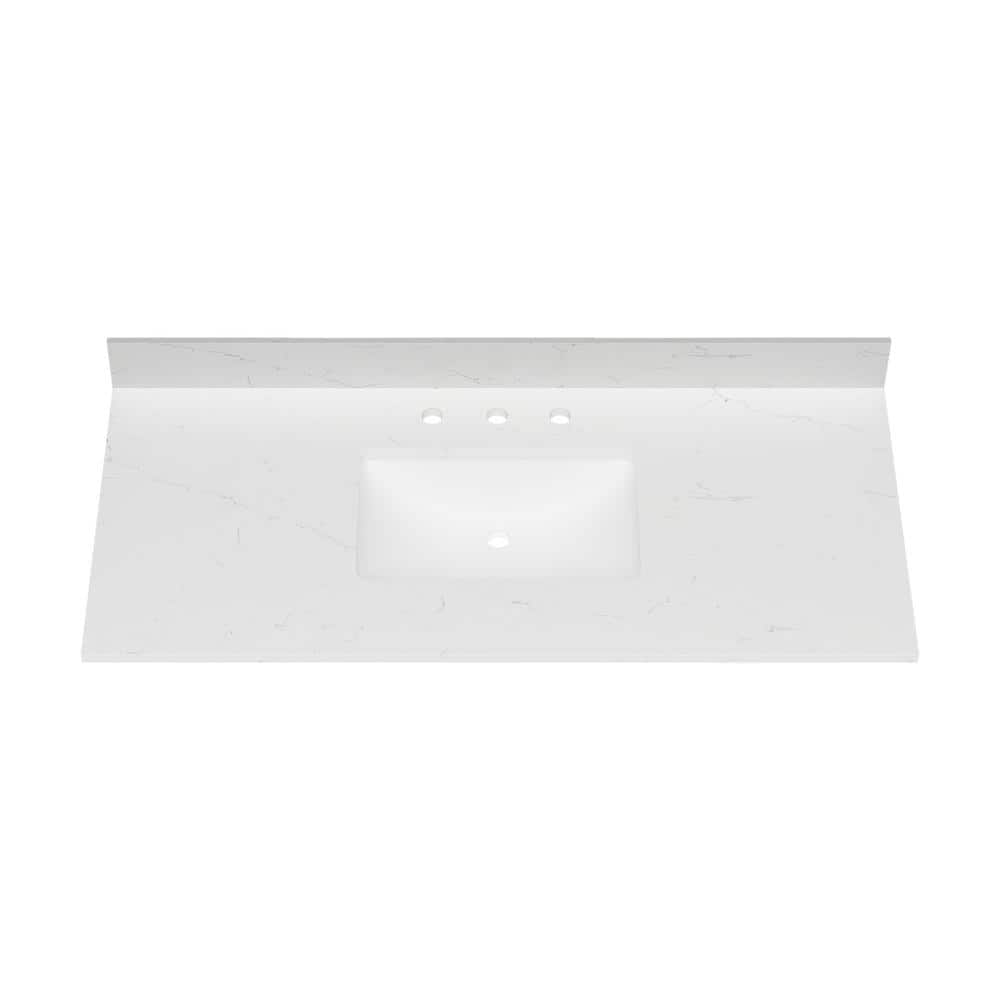 Bianco Bella 49'' White Quartz Undermount Single Sink Vanity Top