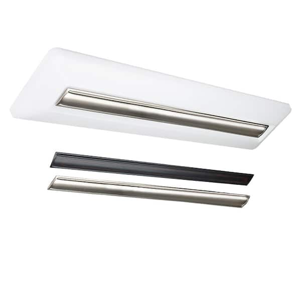 Commercial Electric 4 ft. White Adjustable CCT Linear LED Flush Mount with Night Light Brushed Nickel Or Oil Rubbed Bronze Trims (8-Pack)