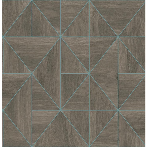 A-Street Prints Cheverny Coffee Geometric Wood Paper Strippable Wallpaper (Covers 56.4 sq. ft.)
