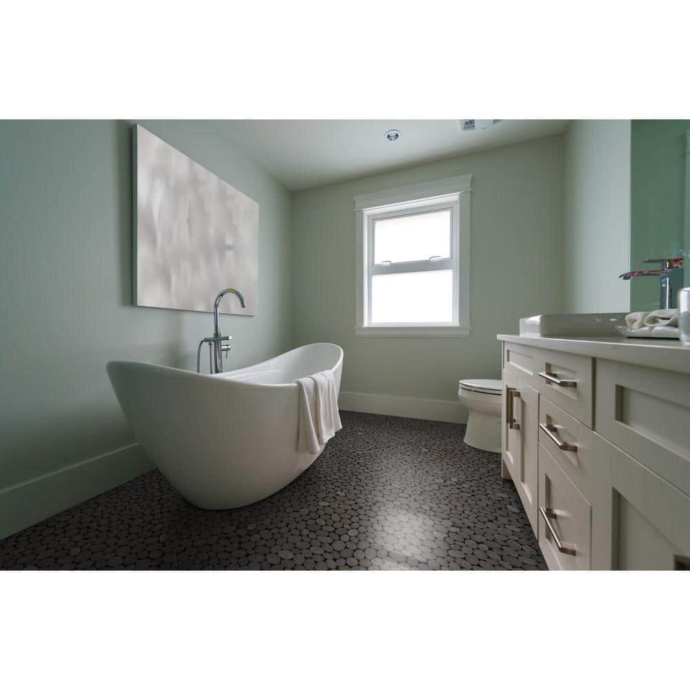 Black Tumbled Marble Pebble Mosaic Tile for Floors and Walls