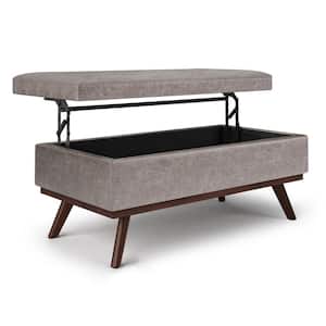 Owen Distressed Grey Lift Top Large Coffee Table Storage Ottoman