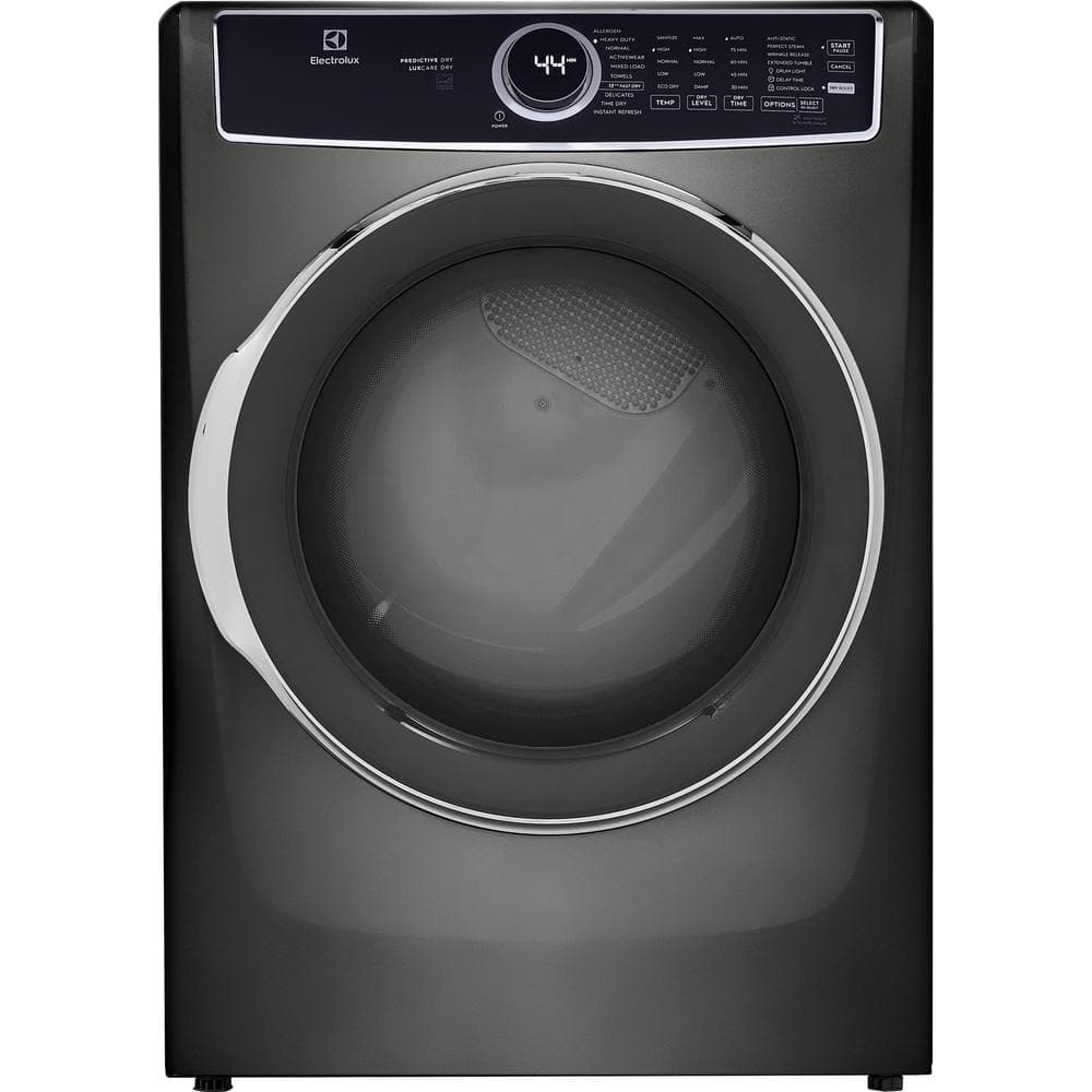 Electrolux 8.0 Cu. Ft Front Load Perfect Steam Electric Dryer with LuxCare Dry and Instant Refresh in Titanium, Silver