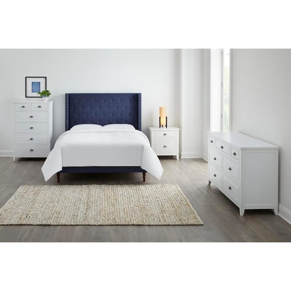 Stylewell Highfield Saville Raindrop Queen Upholstered Bed With Wingback And Tufting Xdl2018 The Home Depot Stylewell Highfield Saville Raindrop, Saville Queen Bed