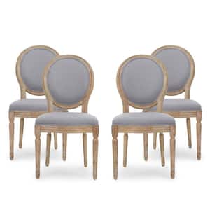 Phinnaeus Light Grey Fabric Upholstered Side Chair (Set of 4)