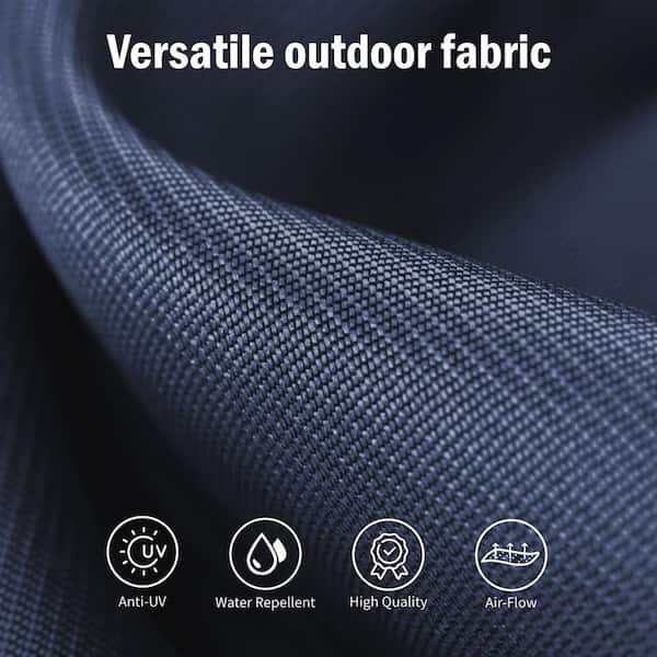 PHI VILLA 15 ft. Market Patio Umbrella 2-Side in Blue With
