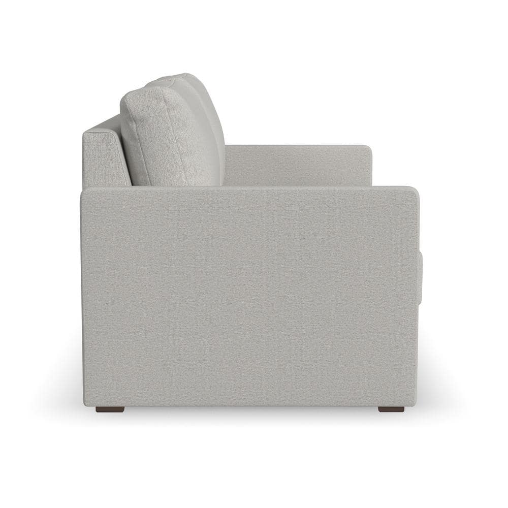 Frost Light Gray Modular Fabric Loveseat with Square Arms