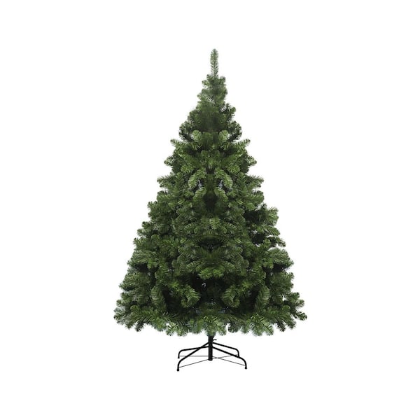 6 ft. Unlit Flocked Green Hinged Artificial Christmas Tree with Full Shape and PVC Branches
