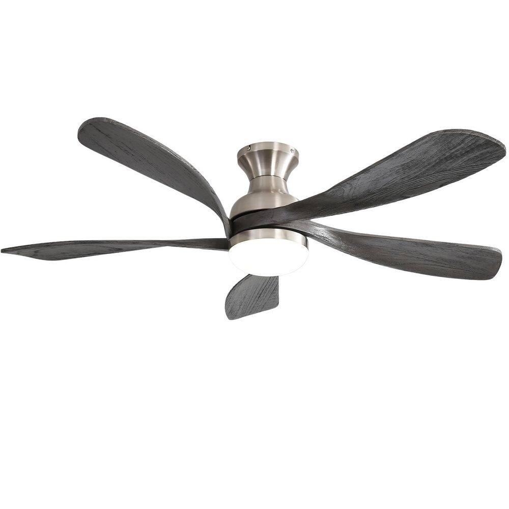 52 in. Outdoor/Indoor Standard Flush Mount White Ceiling Fan with Dimmable LED Light kits, DC Reversible Remote Control price history on PriceWatchPro