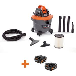 9 Gal. Cordless NXT Wet/Dry Shop Vacuum with 18-Volt Lithium-Ion MAX Output 4.0 Ah Battery (2-Pack)