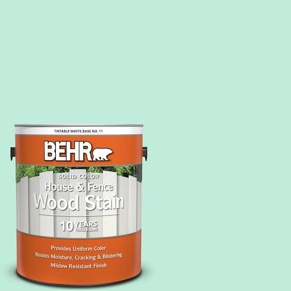 BEHR 1 gal. #470A-2 Seafoam Pearl Solid Color House and Fence Exterior Wood Stain