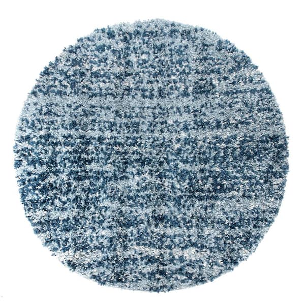StyleWell Contemporary Brooke Shag Blue 8 ft. Round Area Rug