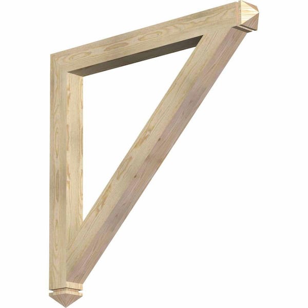 Ekena Millwork 4 in. x 44 in. x 44 in. Douglas Fir Traditional Arts and Crafts Rough Sawn Bracket