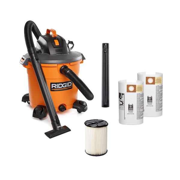 16 Gal. 5.0 Peak HP NXT Shop Vacuum HD1640 Wet Dry Vac with General Debris Filter, Hose, Attachments and Wet Debris Bag