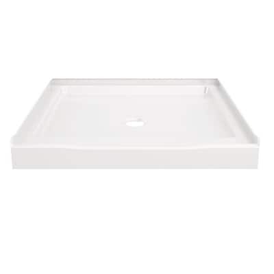 Classic 500 36 in. L x 36 in. W Alcove Shower Pan Base with Center Drain in High Gloss White