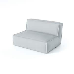 Plastic Bean Bag Olefin Outdoor Loveseat with Gray Cushion