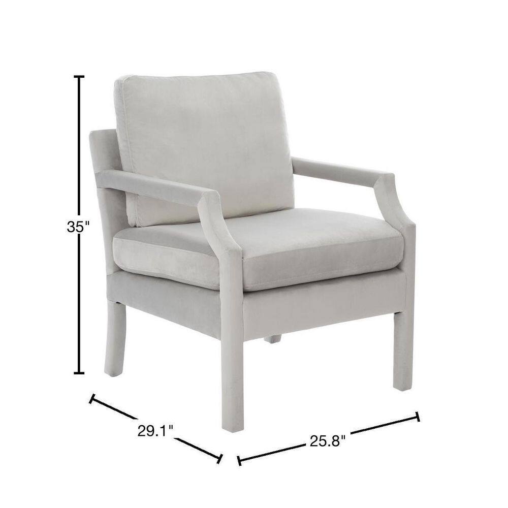 Light Grey Velvet Wood Spot Accent Armchair