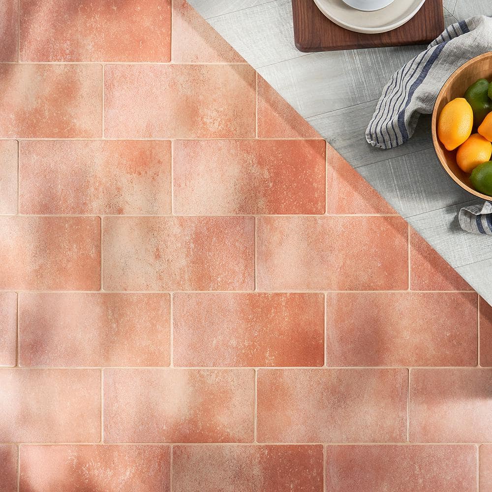 Kaleo 14" x 7" Matte Porcelain Terracotta Brick Floor and Wall Tile