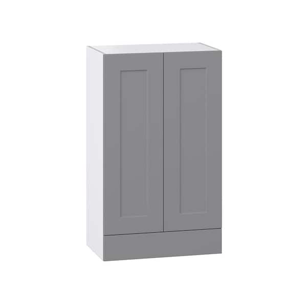 J COLLECTION Roseland 24 in. W x 14 in. D x 40 in. H Assembled Shaker Wall Kitchen Cabinet in Slate Gray with Drawer