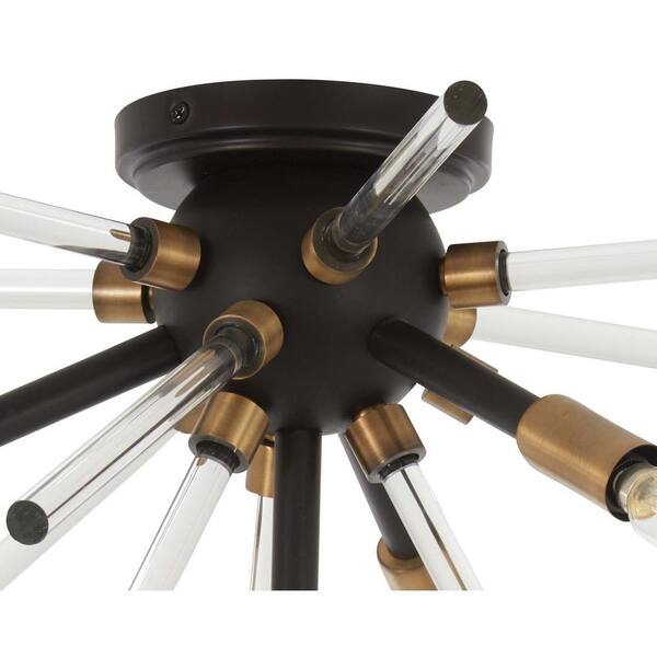 George Kovacs Spiked 4 Light Painted Bronze With Natural Brushed Brass Flush Mount P1799 416 Natural Brushed Brass Flush Mount, George Kovacs Spiked Chandelier
