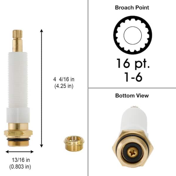 4 1/4 in. 16 pt. D Broach Right Hand Only Stem for Kohler Replaces 30119