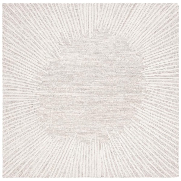 SAFAVIEH Abstract Natural/Ivory 4 ft. x 4 ft. Marle Eclectic Square Area Rug