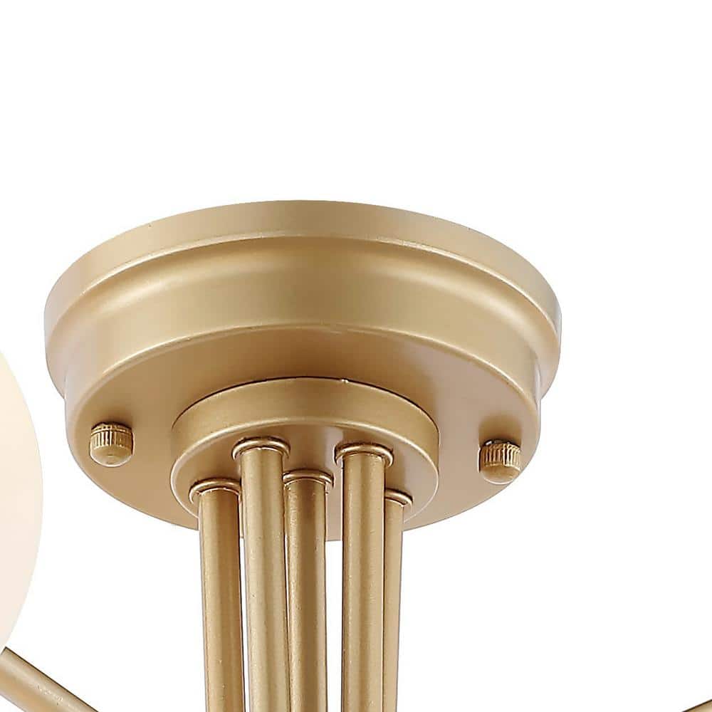 Olivier 24" Gold Globe LED Semi Flush Mount Ceiling Light