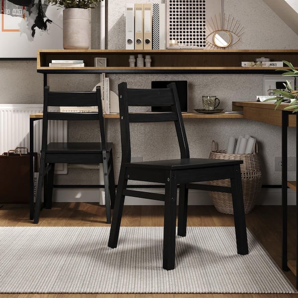 Jela Solid Wood Adult Chair 2pk - Black 47942 - The Home Depot