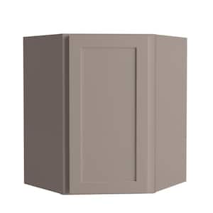 Courtland 24 in. W x 24 in. D x 30 in. H Assembled Shaker Diagonal Corner Wall Kitchen Cabinet in Sterling Gray