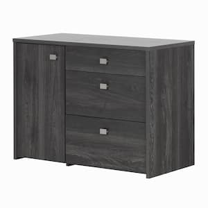 Interface 3-Drawers Gray Oak Engineered Wood 38.75 in.Vertical File Cabinet