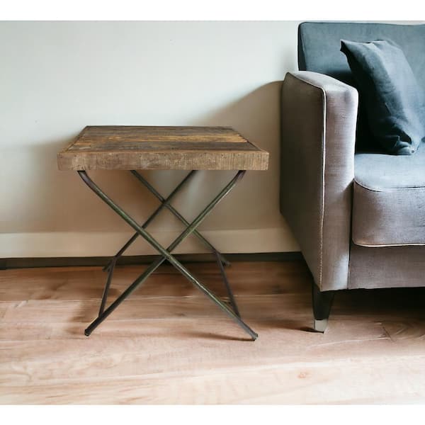 HomeRoots Shelly 26 in. Natural Square Wood End Table