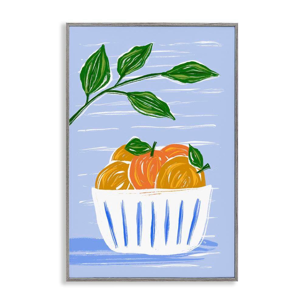 Bowl Of Oranges by Martina Pavlova Gray Framed Food Giclee Art Print 30 in. x 20 in. price history on PriceWatchPro