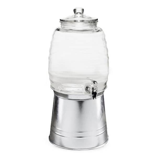 Style Setter Oak Grove Bucket 2.5 Gal., Clear Glass, Cold Beverage Glass  Dispenser w/ Galvanized Base & Leak Proof Acrylic Spigot 410413-RB - The  Home Depot