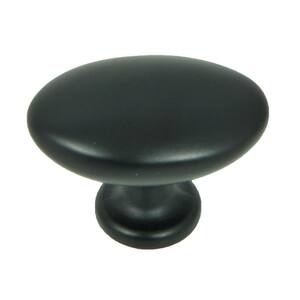 Stone Mill Hardware 1.25 in. Matte Black Round Cabinet Knob (Pack of 10 ...