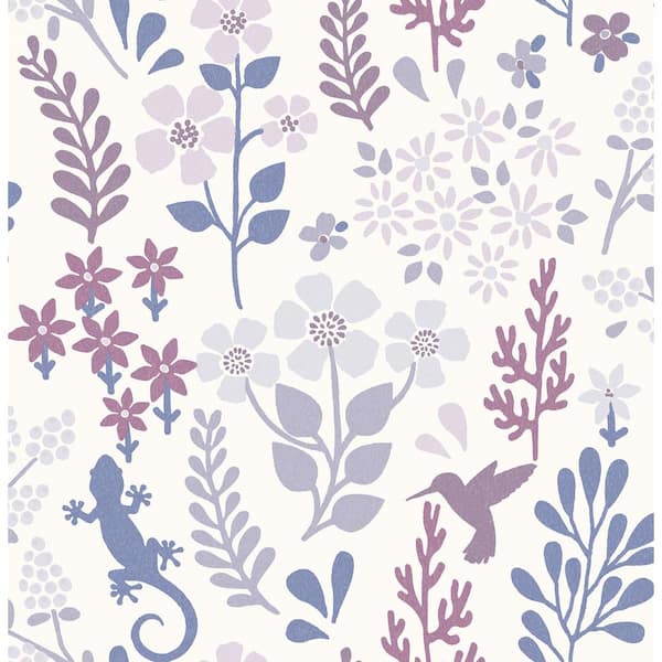 NuWallpaper Periwinkle Aya Flower Peel & Stick Wallpaper - Amazon.com