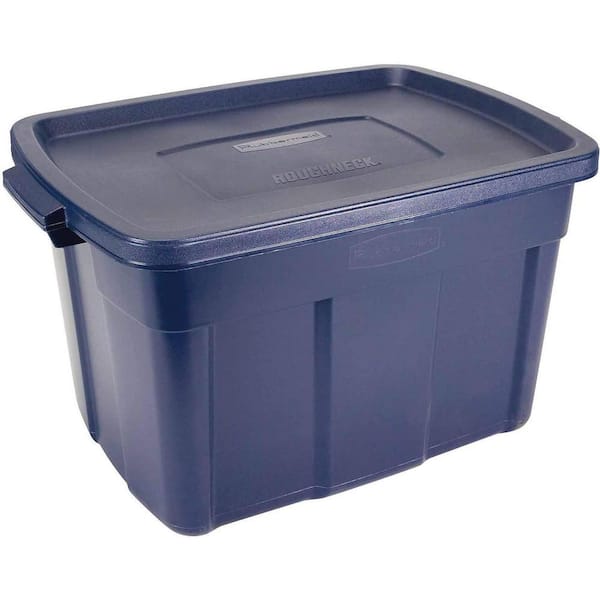 Roughneck 25-Gal. Stackable Storage Tote Container in Blue (4-Pack)