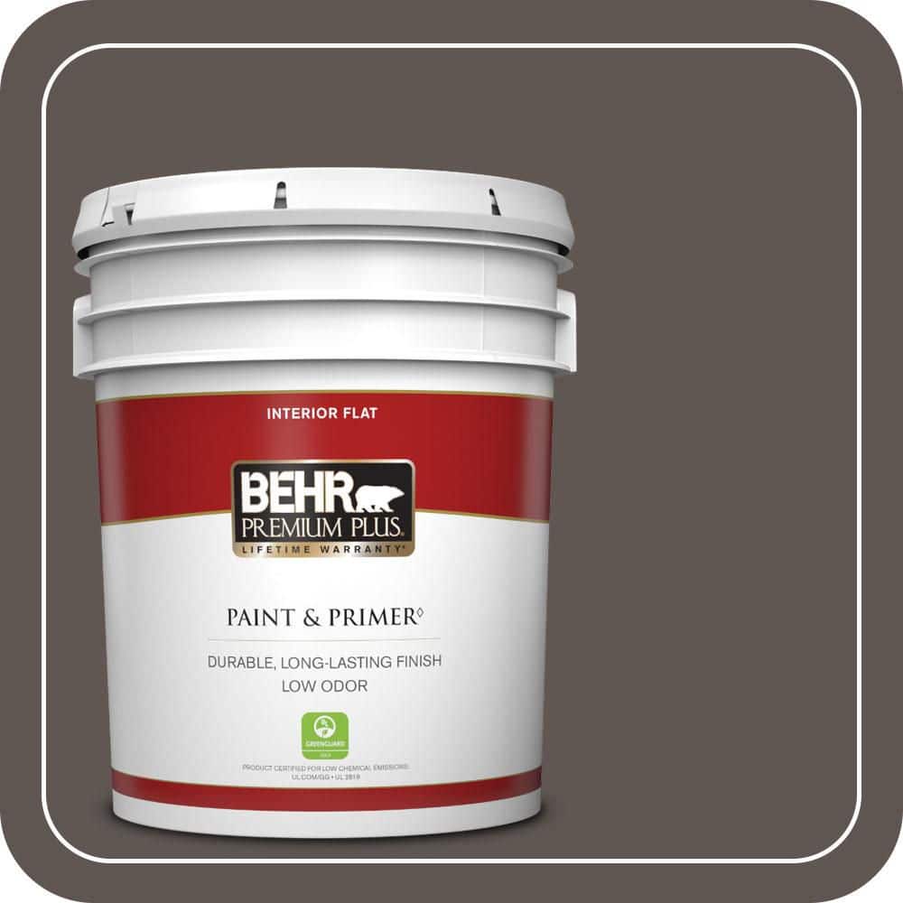 5 gal. #N140-7 Timber Brown Flat Low Odor Interior Paint & Primer price history on PriceWatchPro