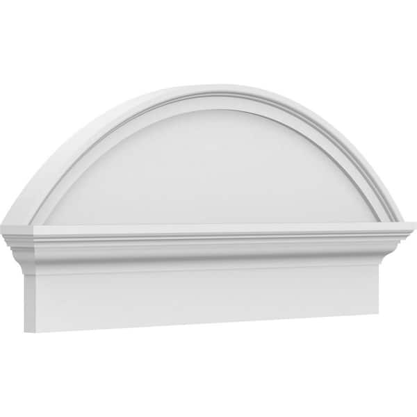 Ekena Millwork 2-3/4 in. x 30 in. x 14-3/8 in. Segment Arch Smooth Architectural Grade PVC Combination Pediment Moulding