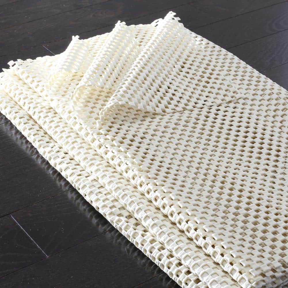 White Polyester Non-Slip 8' x 8' Round Rug Pad