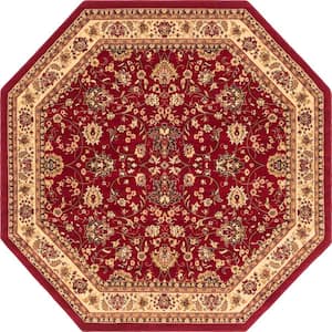 Sialk Hill Washington Burgundy 7 ft. 10 in. x 7 ft. 10 in. Area Rug