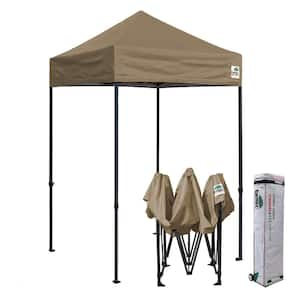 Commercial 5 ft. x 5 ft. Khaki Pop Up Canopy Tent with Roller Bag