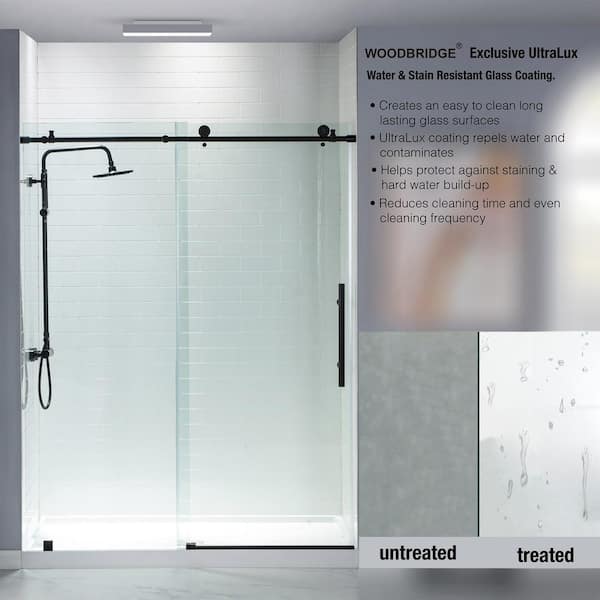 Bathbliss 34" W × 76" H Shower Door, 5/16" (8mm) Thick Clear Tempered