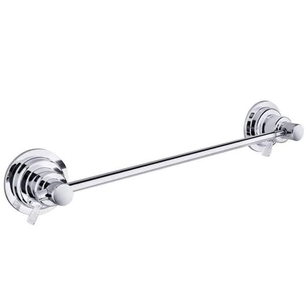 17 in. to 29 in. Extendable Stainless Steel Wall Mounted Towel Bar in Chrome Plating, Suction Cup Towel Bar