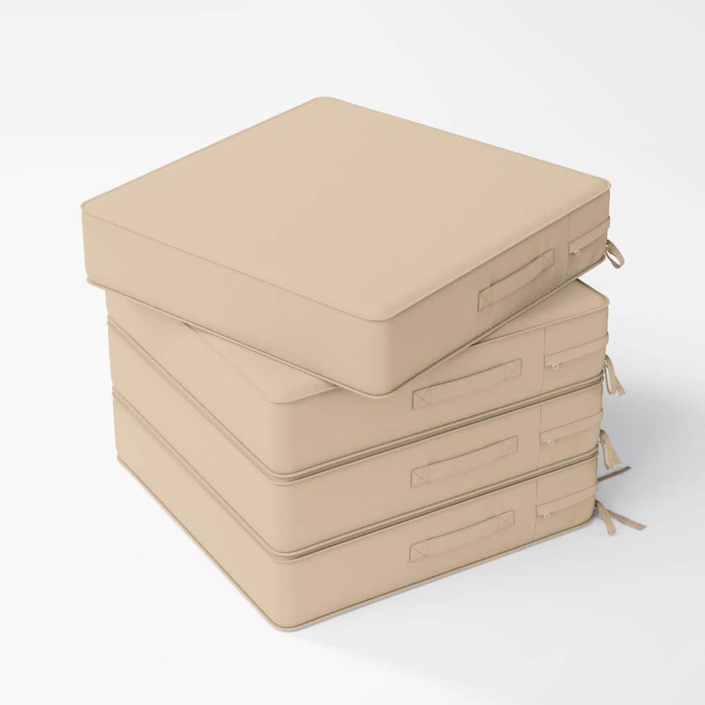 22 x 22 x 4 in. (4-Pack) Outdoor Waterproof Patio Furniture Replacement Seat Cushions with Ties and Handle, Sand price history on PriceWatchPro