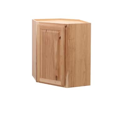 Hampton Assembled 24x30x12 in. Diagonal Corner Wall Kitchen Cabinet in Natural Hickory