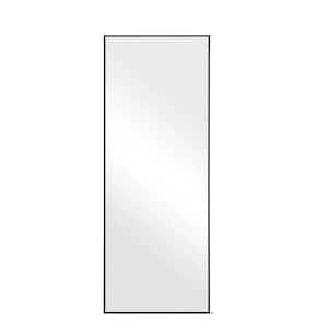 21 in. W x 64 in. H Rectangular Framed LED Full Length Wall Bathroom Vanity Mirror in Black